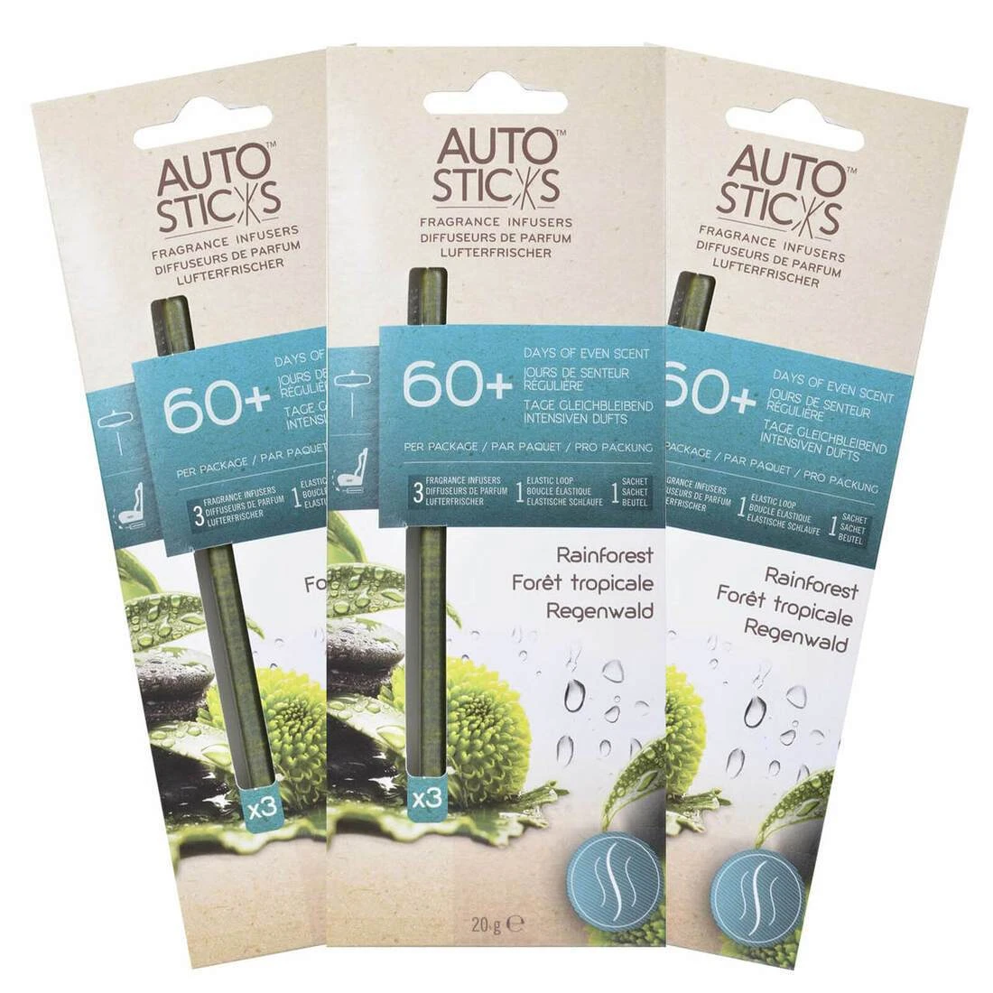 3 X Auto Sticks Car Air Freshener Hanging Fragrance 3 Pack - Image 3
