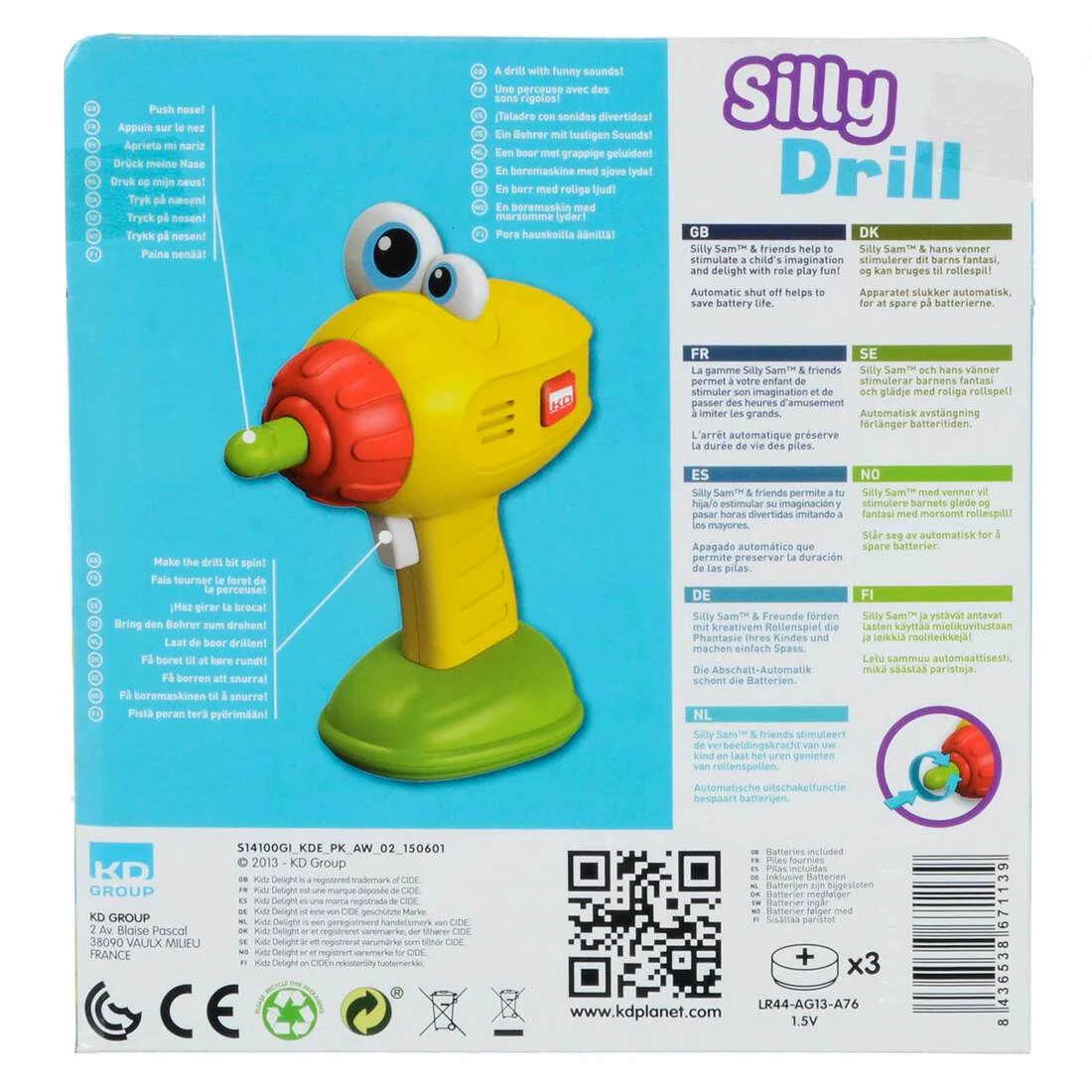 Silly Drill Toy Tool Funny Sounds Push Nose Spinning Bit - Image 2