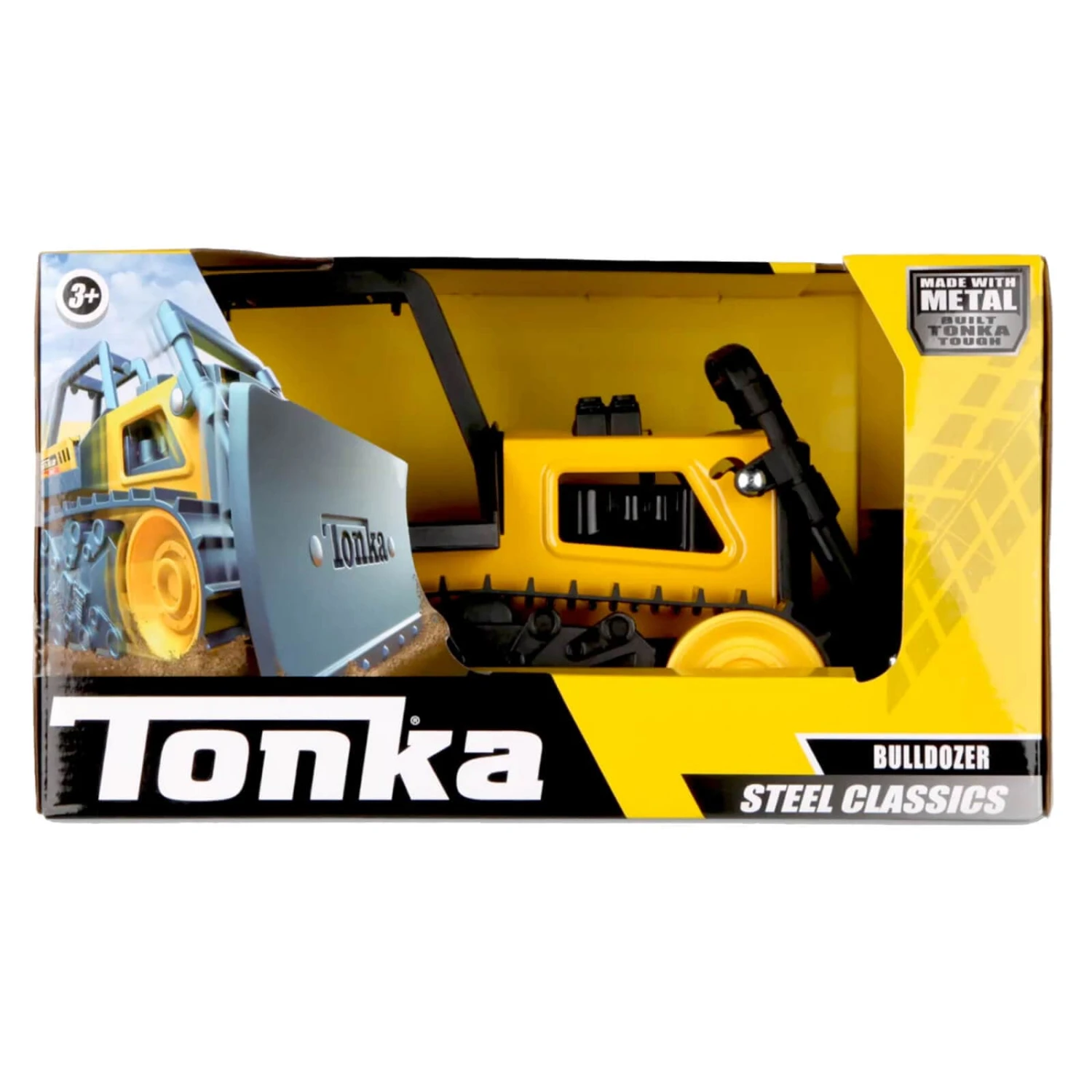 Tonka Steel Classics Bulldozer Tough Metal Yellow Earth Mover - Image 2