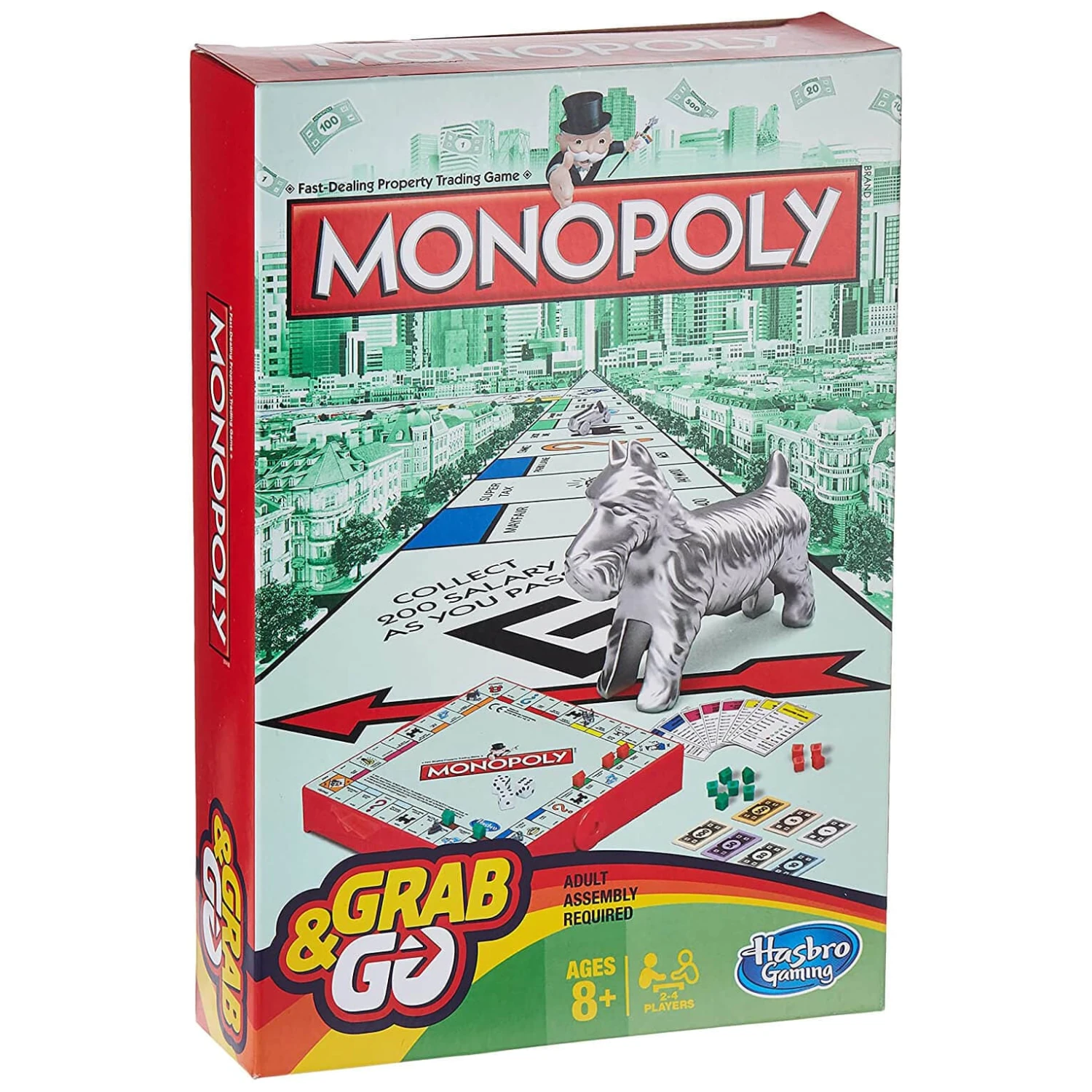 Monopoly Grab & Go Portable Family Game Property Trading Travel