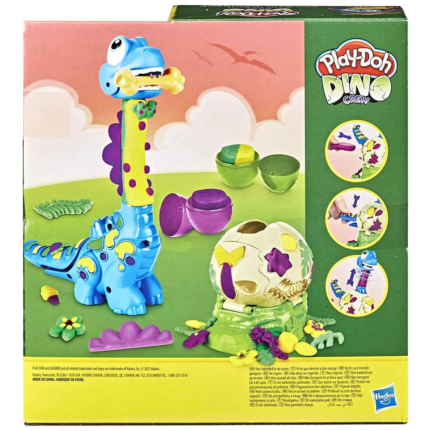 Play-Doh Dino Crew Growin Tall Bronto Dinosaur Playset 2 Tubs - Image 3