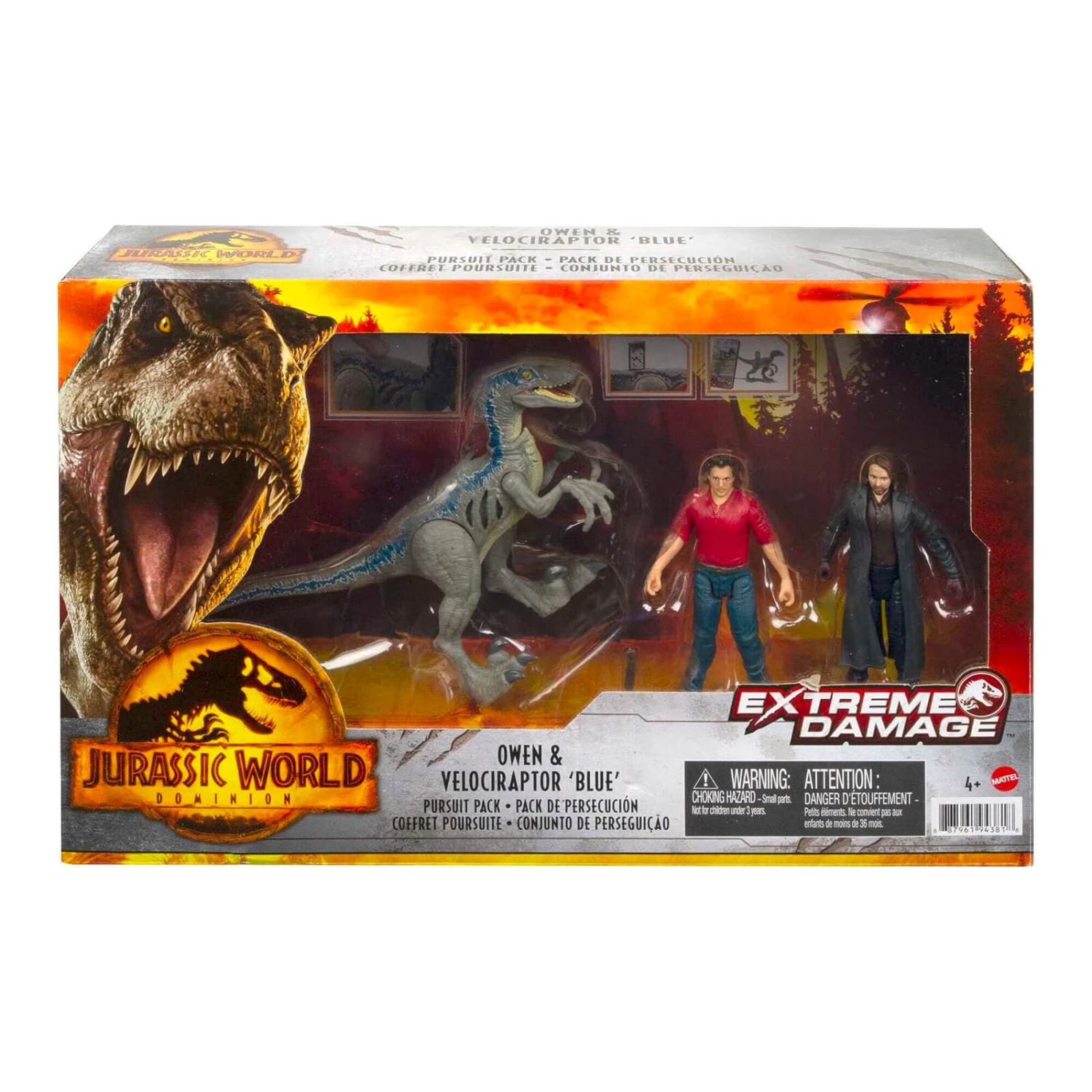 Jurassic World Extreme Damage Owen & Velociraptor Pursuit Pack