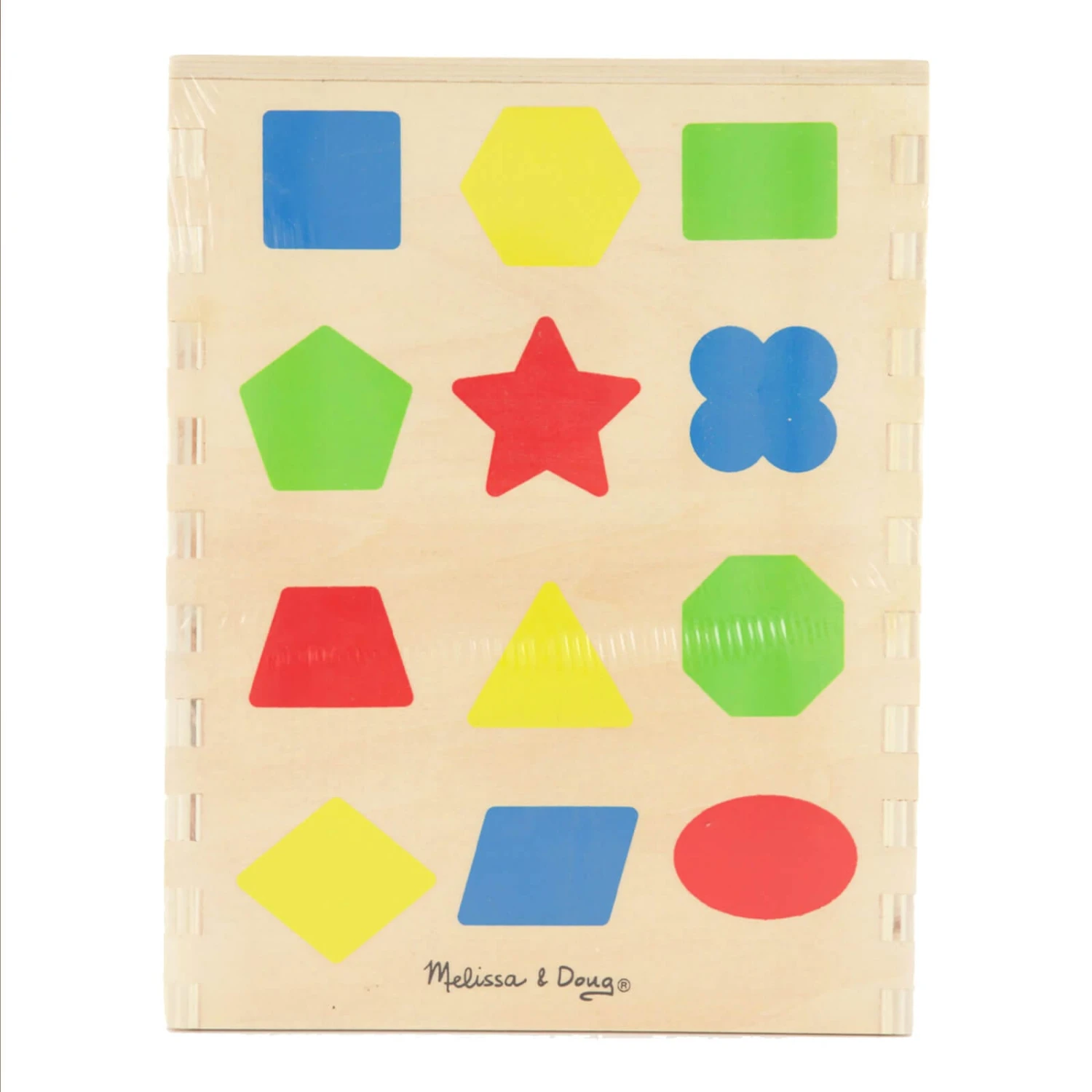 Melissa & Doug Wooden Shape Sorter 12 Colour Blocks 18m+ - Image 3