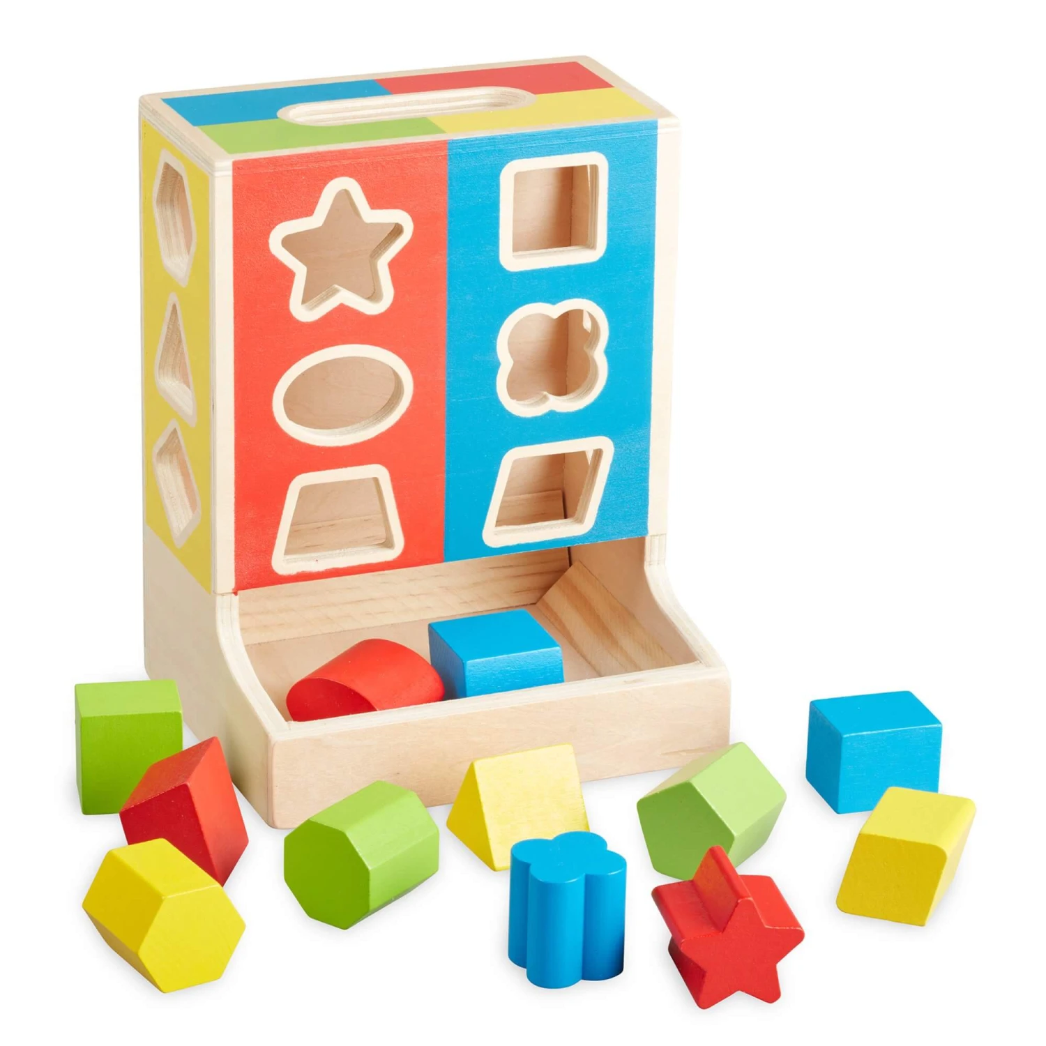 Melissa & Doug Wooden Shape Sorter 12 Colour Blocks 18m+ - Image 5