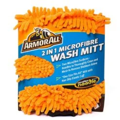 Armor All 2 In 1 Microfibre Car Wash Mitt Noodles Mesh One Size