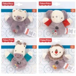 Fisher Price Fisher-Price Plush Animal Ring Baby Toy With Rattle 12cm