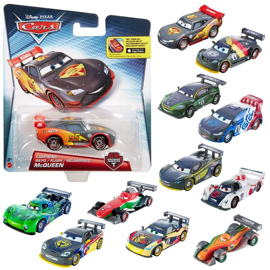 Disney Cars Carbon Racer Die-Cast Toy Movie Vehicle Figures - Image 2