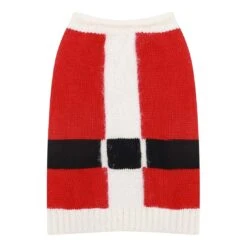 Dog Christmas Jumper Knitted Santa Claus Coat Jacket One Size