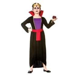 Girls Wicked Queen Fancy Dress Party Halloween Costume