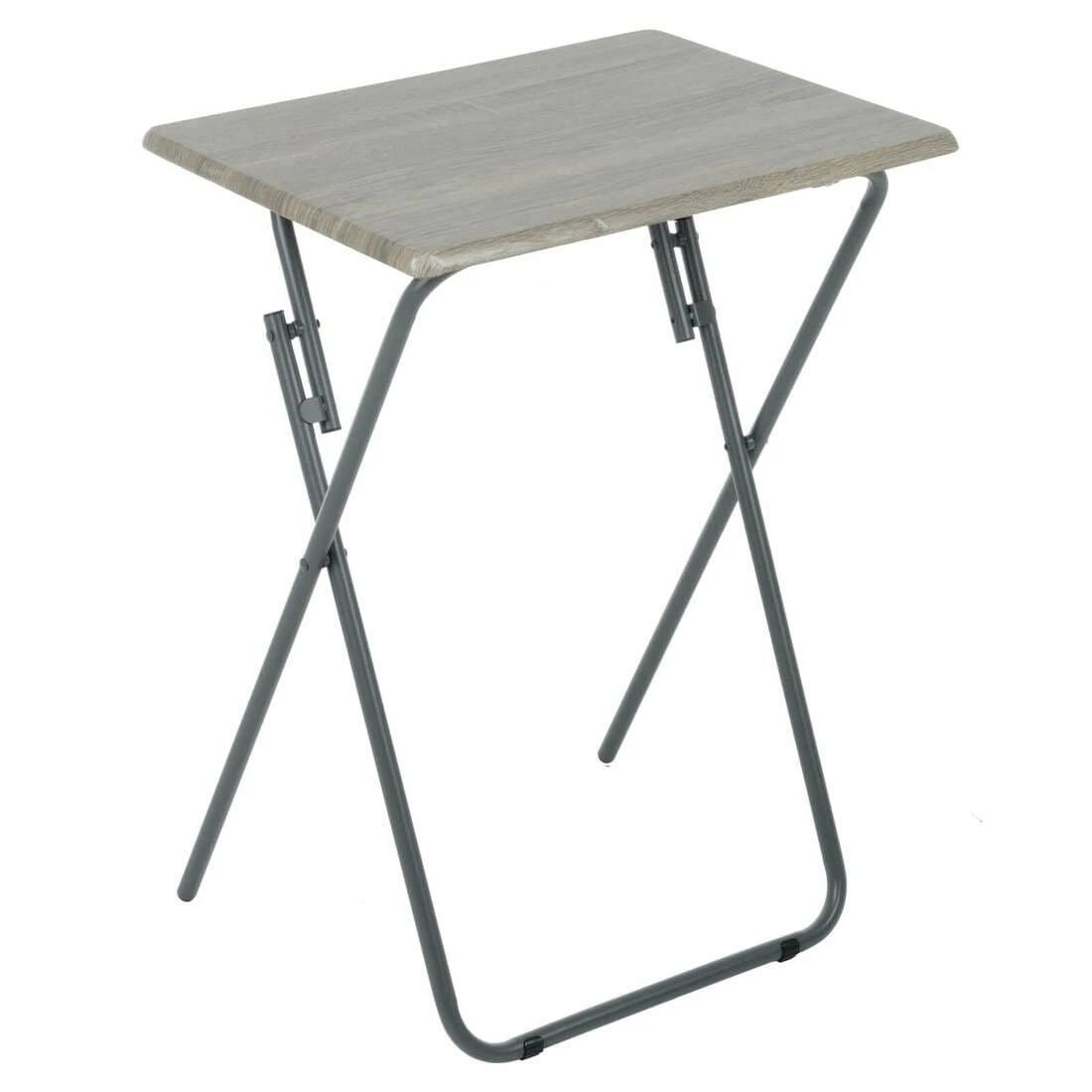 Folding Side Table TV Dinner Portable Bedside Coffee Grey Black - Image 2