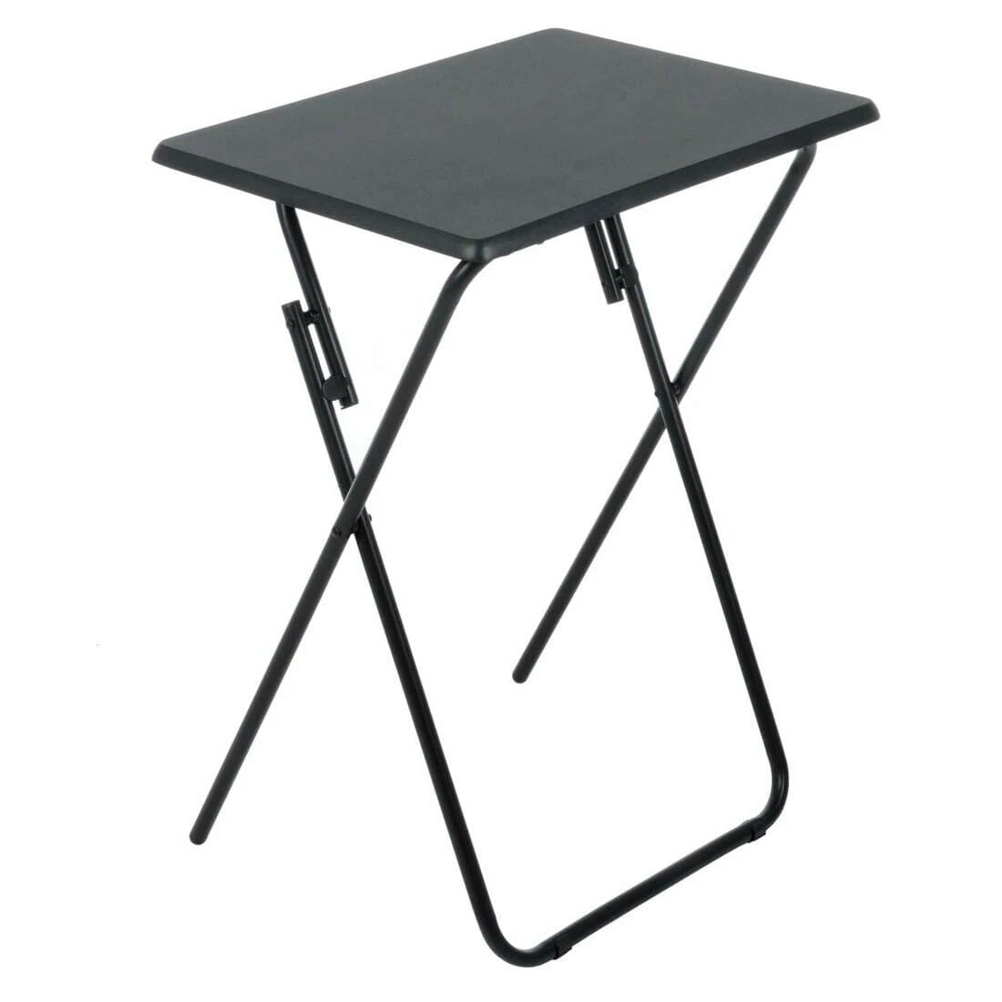 Folding Side Table TV Dinner Portable Bedside Coffee Grey Black - Image 3