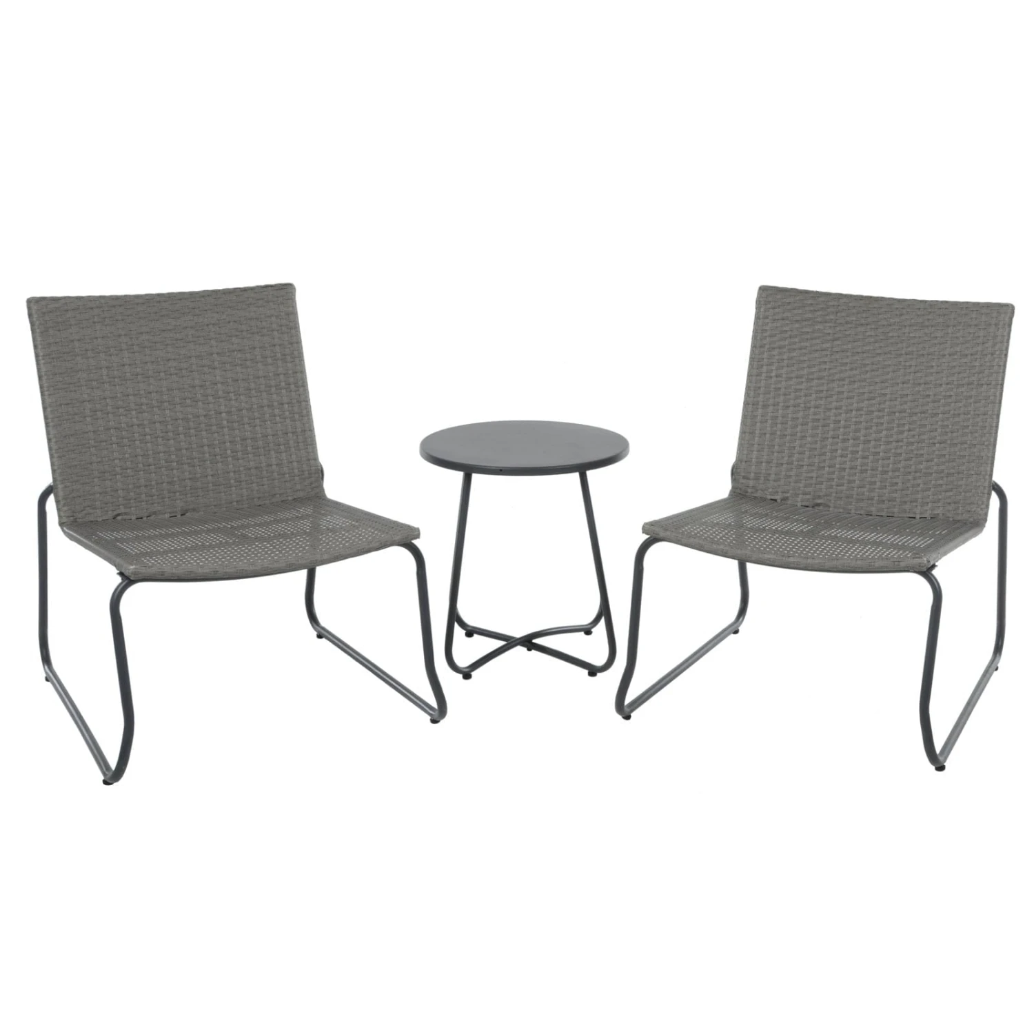 Azuma Como Garden Bistro Set Grey Chairs Table Rattan Weave - Image 2