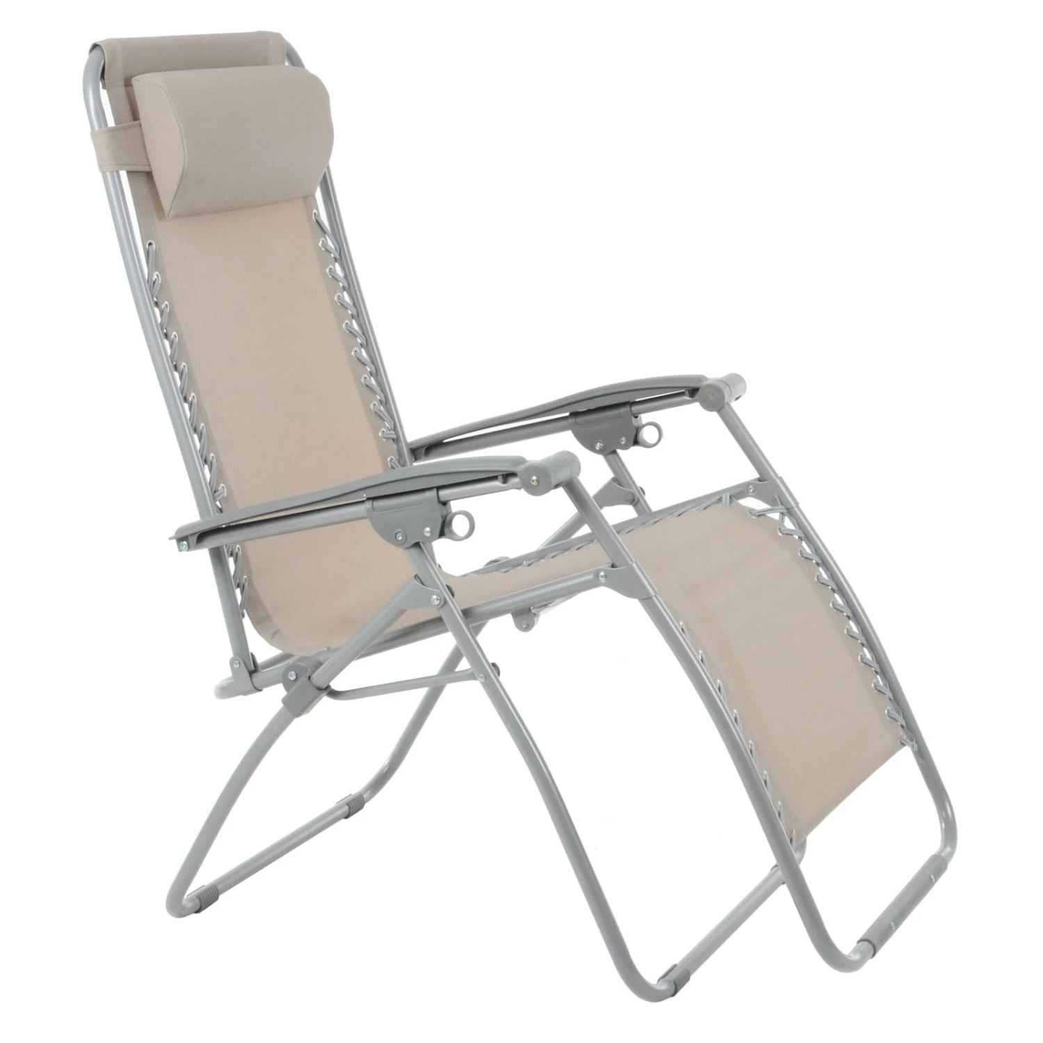Garden Recliner Chair Taupe Zero Gravity Relaxer Recliner Chair - Image 2