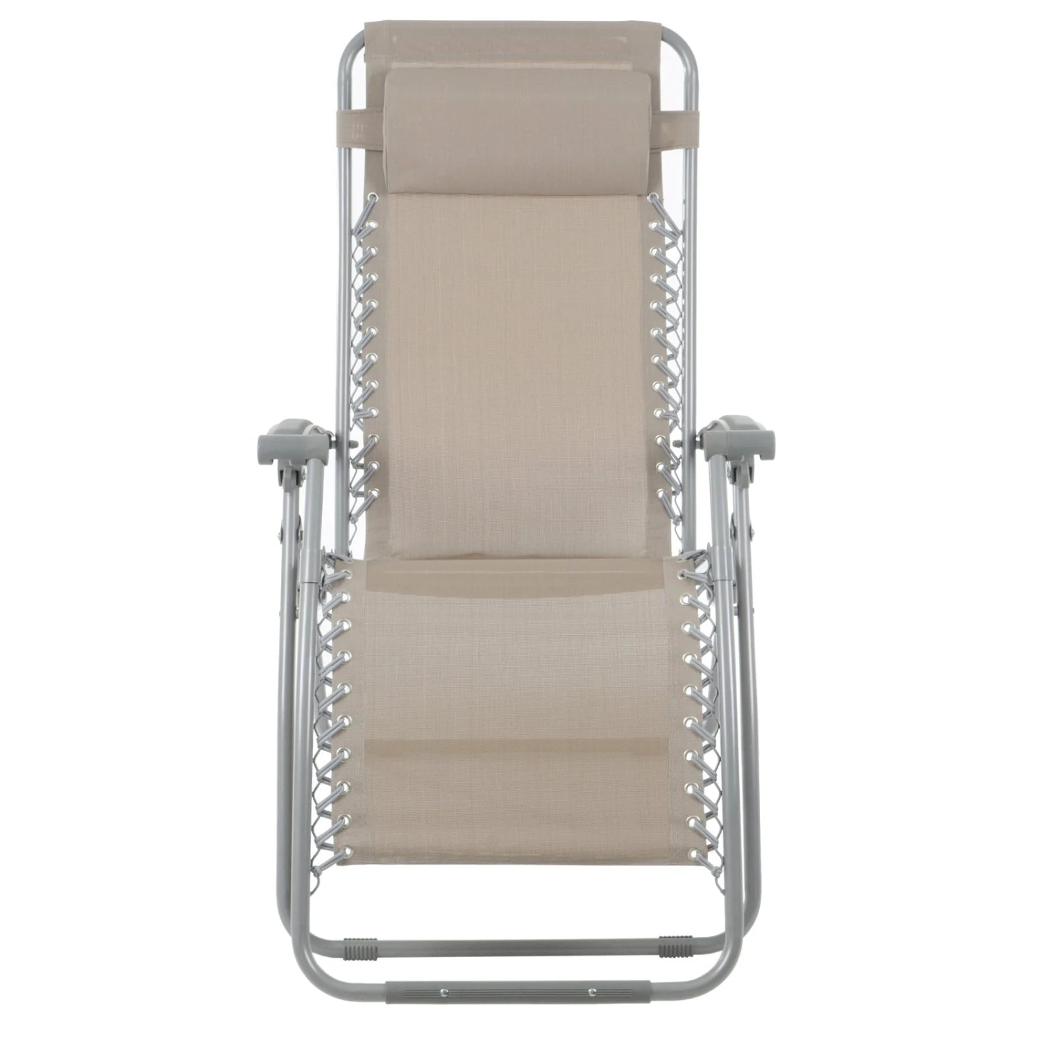 Garden Recliner Chair Taupe Zero Gravity Relaxer Recliner Chair - Image 6