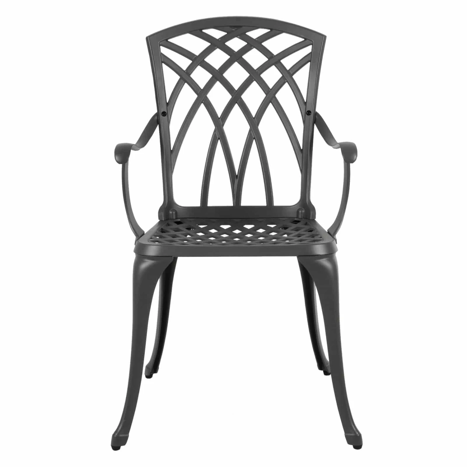 Garden Bistro Set Grey Metal Chairs Table Azuma Denia - Image 7
