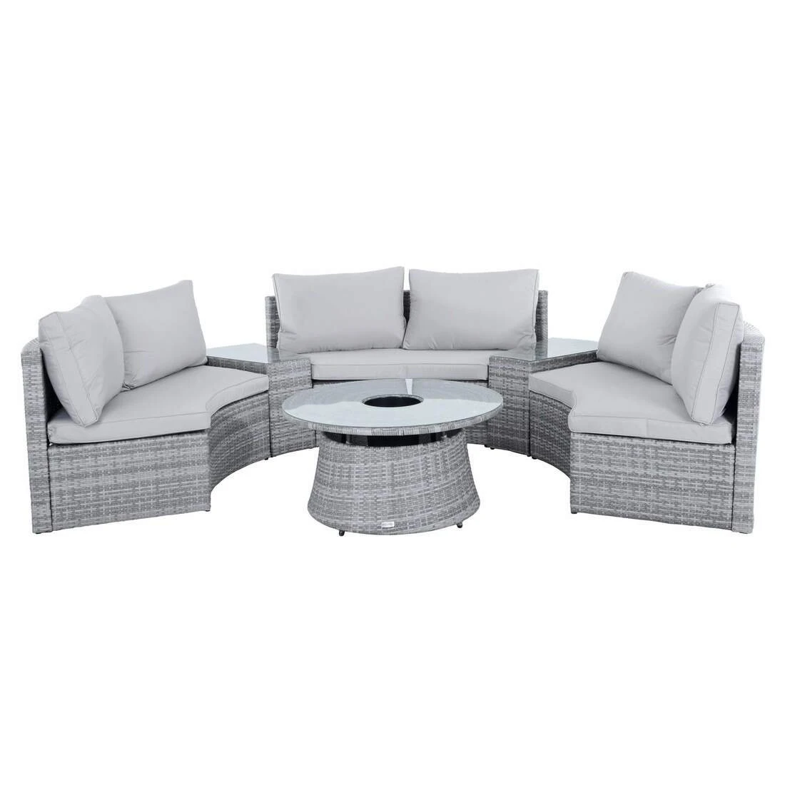 Monte Carlo Garden Sofa Set 6 Seat Grey Rattan Furniture - Image 2