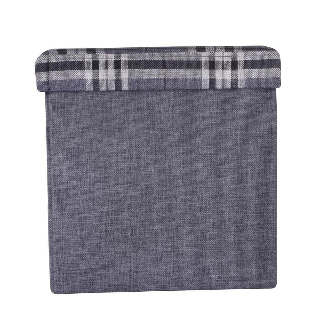 Folding Storage Ottoman Cube With Foam Lid Assorted Colours - Image 5