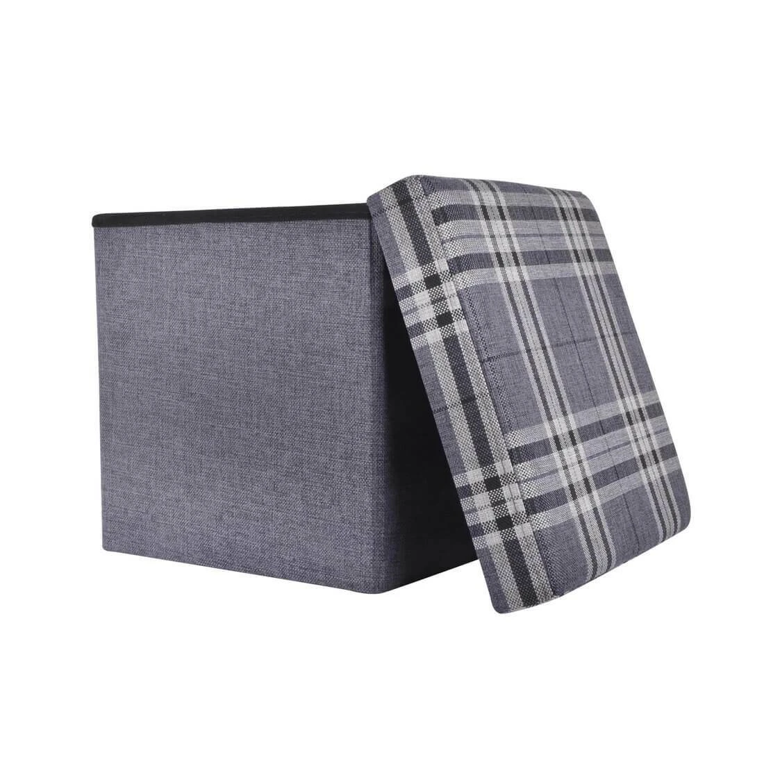 Folding Storage Ottoman Cube With Foam Lid Assorted Colours - Image 6